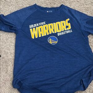 NBA Blue and Yellow Long Sleeve Warriors Tee